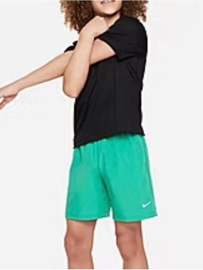 Nike Dri-Fit Kid Unisex Pull-On Shorts Training Standard Fit Sz S Teal Green NWT